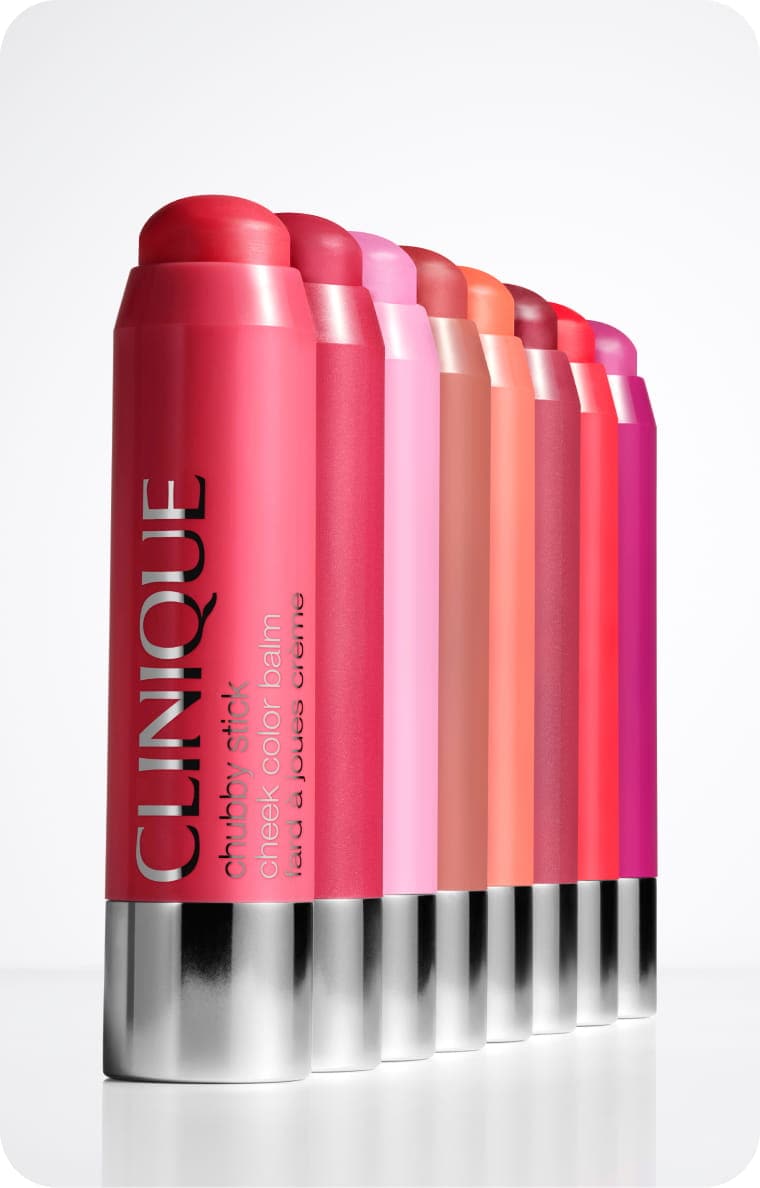 chubby stick blushes lined up